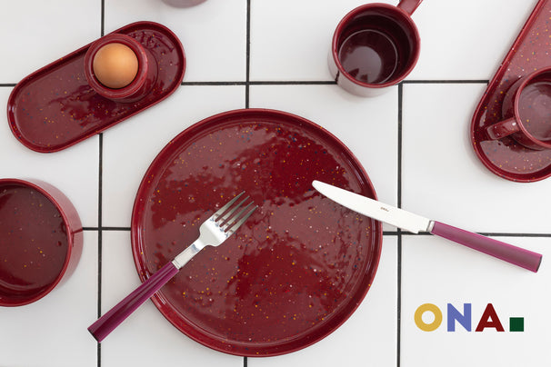 ONA Speiseteller Fika Burgundy ø 25 cm - 4 Stück