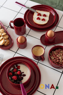 ONA Frühstücksteller / Dessertteller Fika Burgundy ø 20.5 cm - 4 Stück