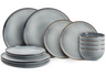 ONA Geschirrset Duna Blue - 12-teilig / 4 Personen - 4 Speiseteller, 4 Frühstücksteller und 4 Schalen