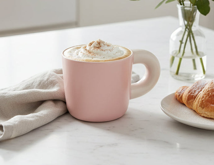 Ein seidenweicher Latte mit einem Hauch Karamell und einer Prise Zimt. Purer Genuss in einer Tasse.