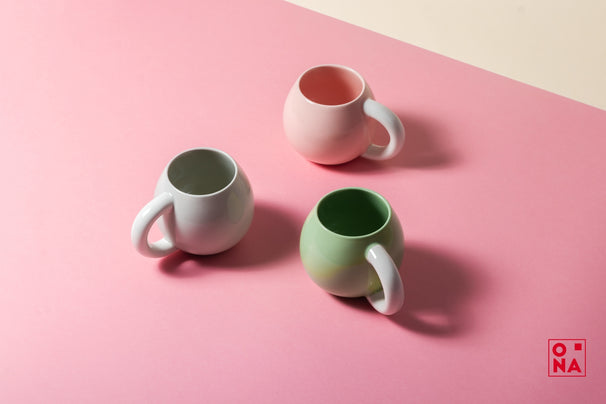 ONA Becher - Kaffeetasse - Lola - Rund - Rosa - 330 ml