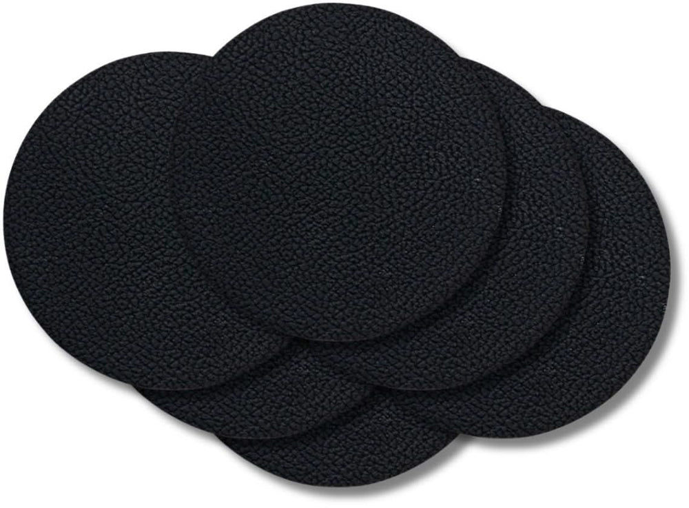 Cookinglife Untersetzer - Veganes Leder - Schwarz - ø 10 cm - 6 Stück