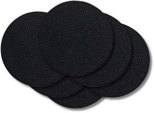 Cookinglife Untersetzer - Veganes Leder - Schwarz - ø 10 cm - 6 Stück