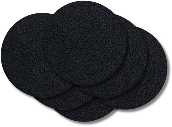 Cookinglife Untersetzer - Veganes Leder - Schwarz - ø 10 cm - 6 Stück