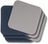 Cookinglife Untersetzer - Veganes Leder - Grau / Blau - doppelseitig - 10 x 10 cm - 6 Stück