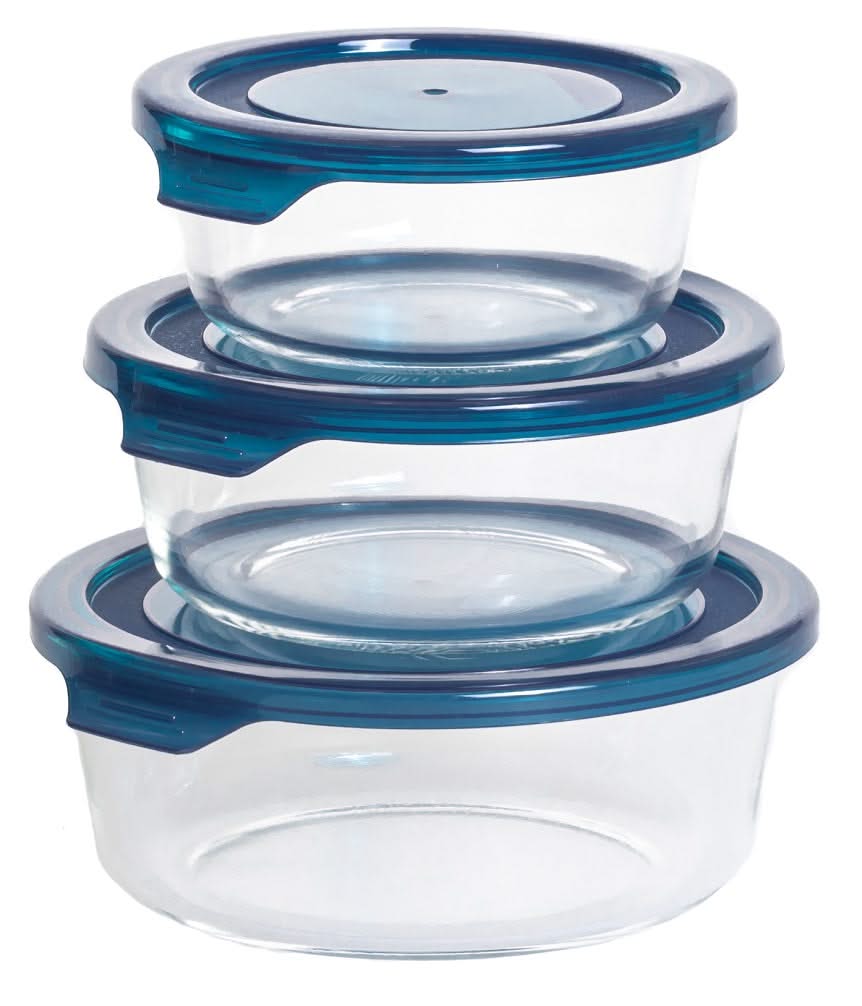 Sareva Gläser Auflaufformen / Frischhaltedose Cook & Fresh - Rund - 3-teilig