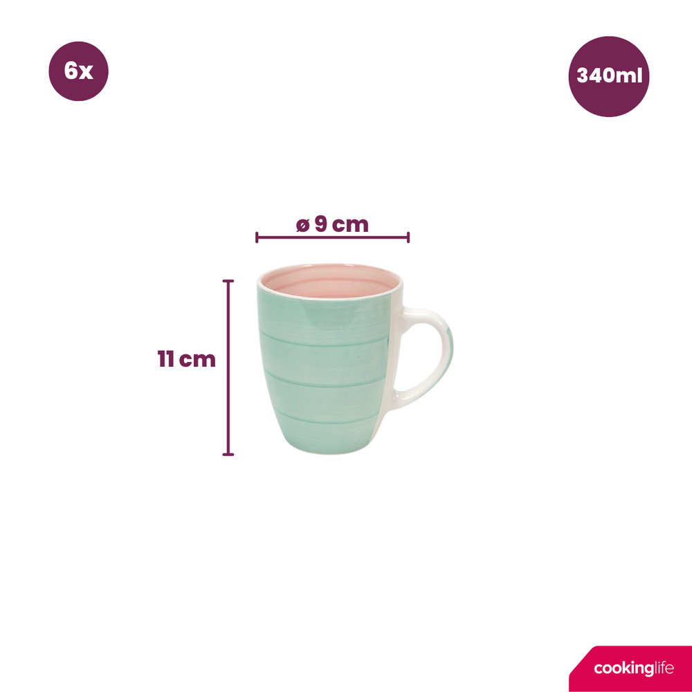 Cookinglife Becher Pastel Harmony 340 ml - 6 Stuks