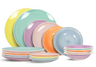 Cookinglife Pastel Harmony 18-teiliges Geschirrset / 6 Personen – 6 Speiseteller, 6 Frühstücksteller und 6 tiefe Teller