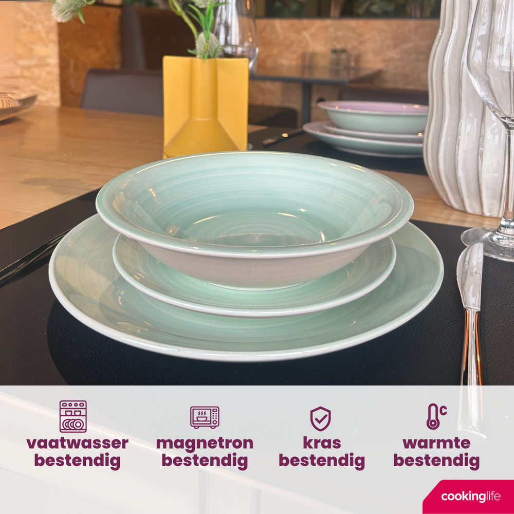 Cookinglife Tiefe Teller / Pastateller Pastel Harmony ø 21 cm - 6 Stück