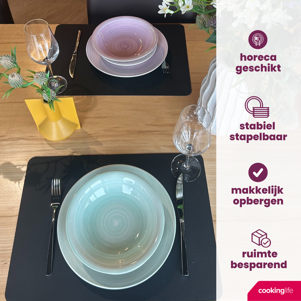Cookinglife Tiefe Teller / Pastateller Pastel Harmony ø 21 cm - 6 Stück