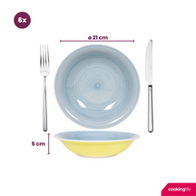 Cookinglife Tiefe Teller / Pastateller Pastel Harmony ø 21 cm - 6 Stück