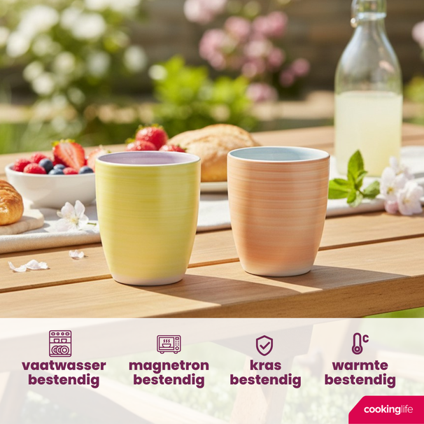 Cookinglife Kaffeebecher Pastel Harmony 340 ml - 6 Stück