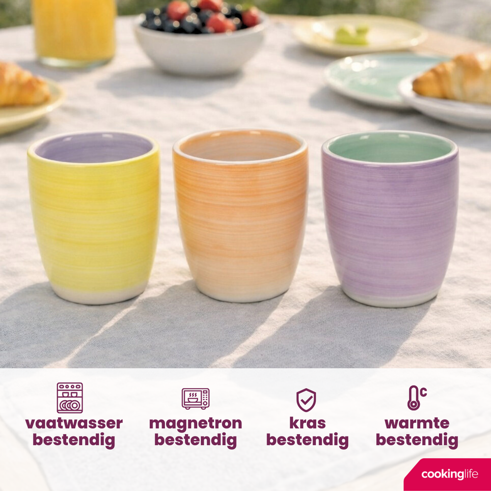 Cookinglife Kaffeetassen / Senseo Tassen Pastel Harmony 180 ml - 6 Stück