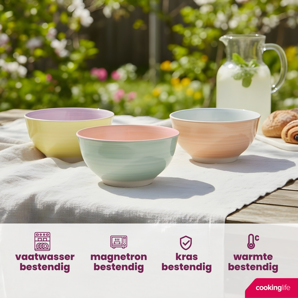 Cookinglife Kleine Schalen Pastel Harmony Ø 12 cm - 6 Stück
