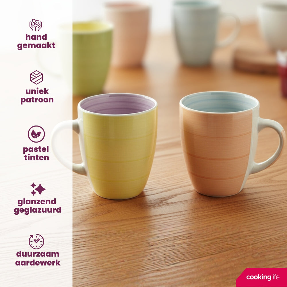 Cookinglife Becher Pastel Harmony 340 ml - 6 Stuks
