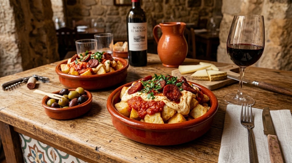 Heiße Tapas, wie du sie in einer spanischen Bodega bestellen würdest.