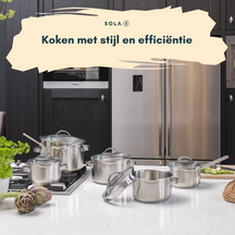 Sola Topfset Pearl 4-teilig – Edelstahl – downdraft-geeignet – Kochtöpfe Ø 16, 18, 20 cm & Stieltopf Ø 16 cm – geeignet für alle Herdarten