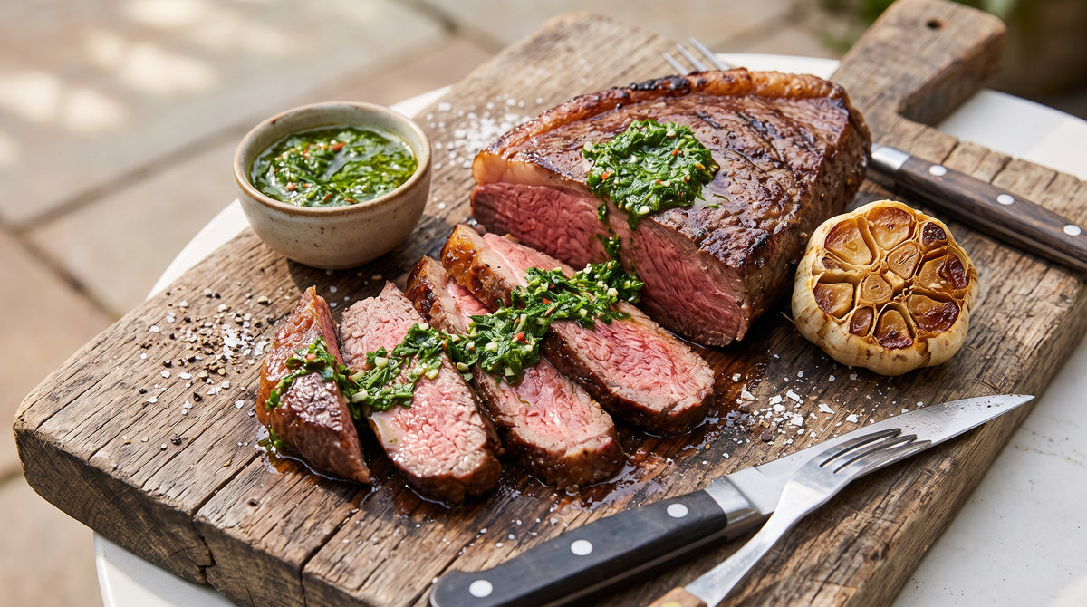 Saftiges Stück Fleisch, eine ordentliche Pfanne und eine Sauce, die alles besser macht.