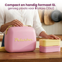 Polarbox Mini Kühlbox / Coolerbag mit 2 Lunchboxen - Bubblegum-Yellow - 6 Liter