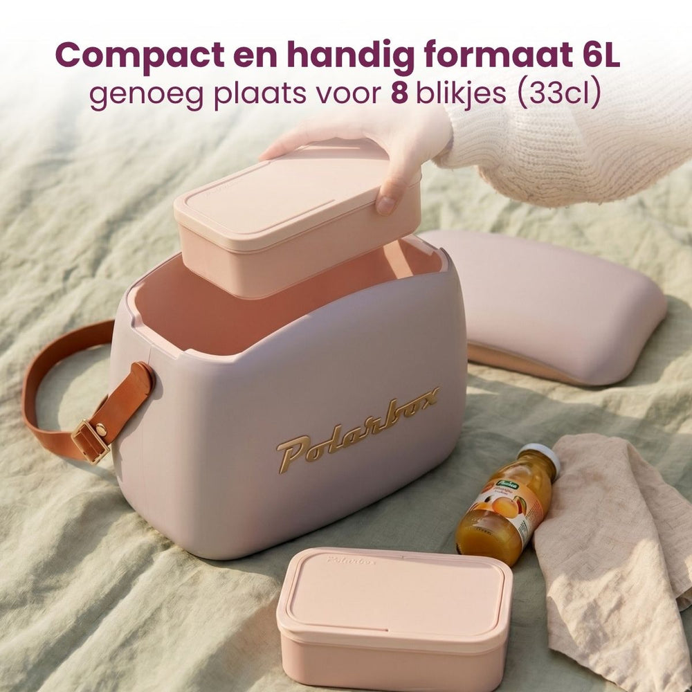 Polarbox Mini Kühlbox / Coolerbag mit 2 Lunchboxen - Pearl-Gold - 6 Liter