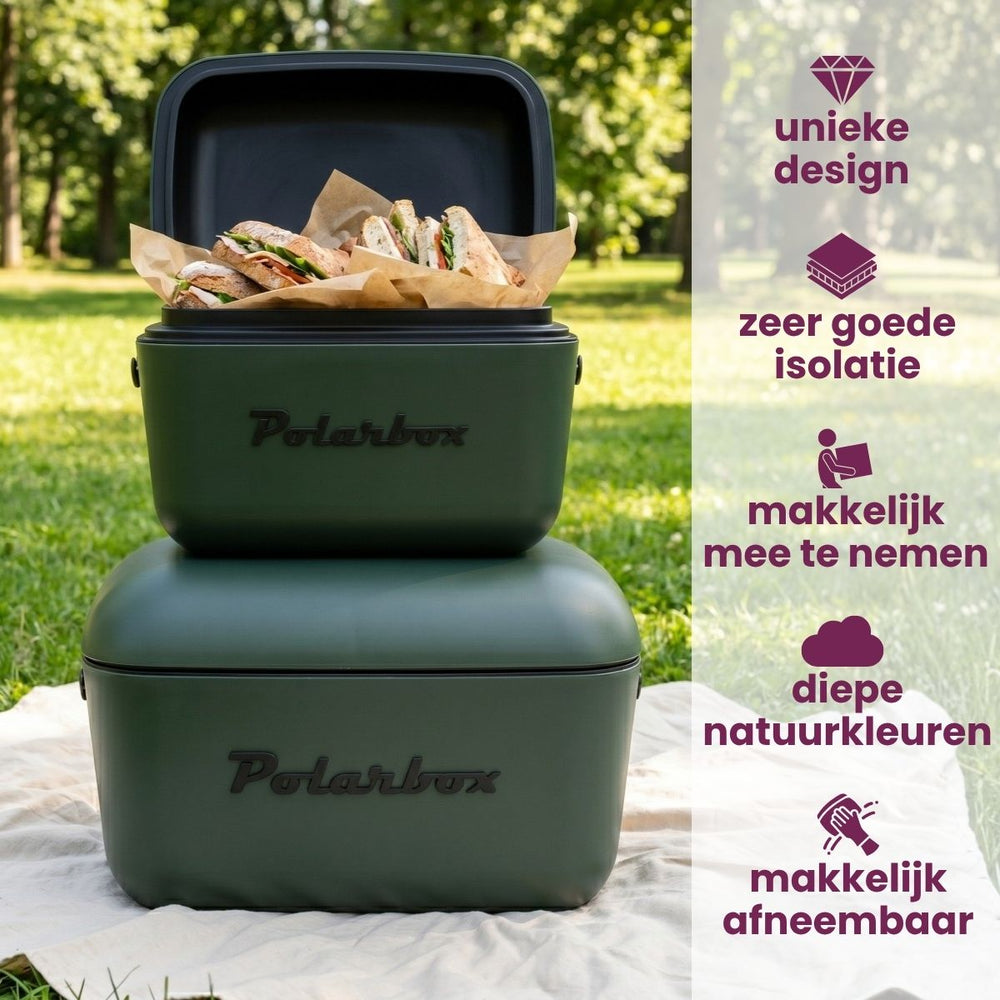 Polarbox Kühlbox mit Schultergurt - Green Forest-Black - 20 Liter