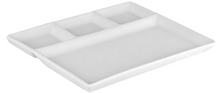 Cookinglife Fondueteller / Gourmetteller / Grillteller – 4 Fächer – Weiß – 26 x 20 cm – 4 Stück