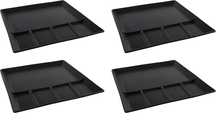 Cookinglife Fondueteller / Gourmetteller / Grillteller – 5 Fächer – Schwarz – 24 x 24 cm – 4 Stück
