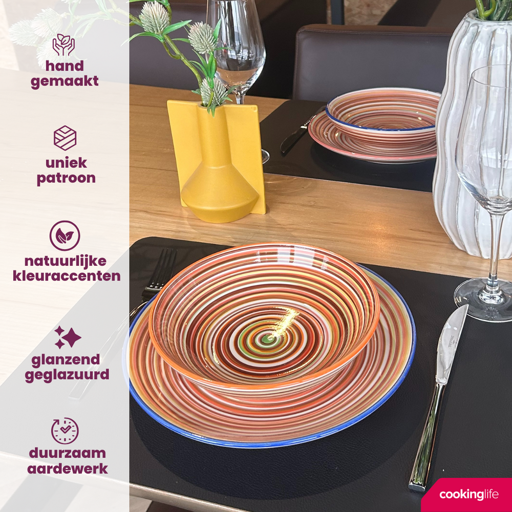 Cookinglife Geschirrset - Rhythm & Lines - 18-teilig / 6 Personen