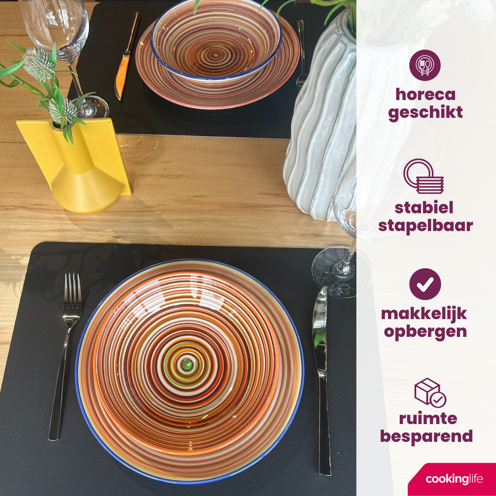 Cookinglife Geschirrset - Rhythm & Lines - 18-teilig / 6 Personen