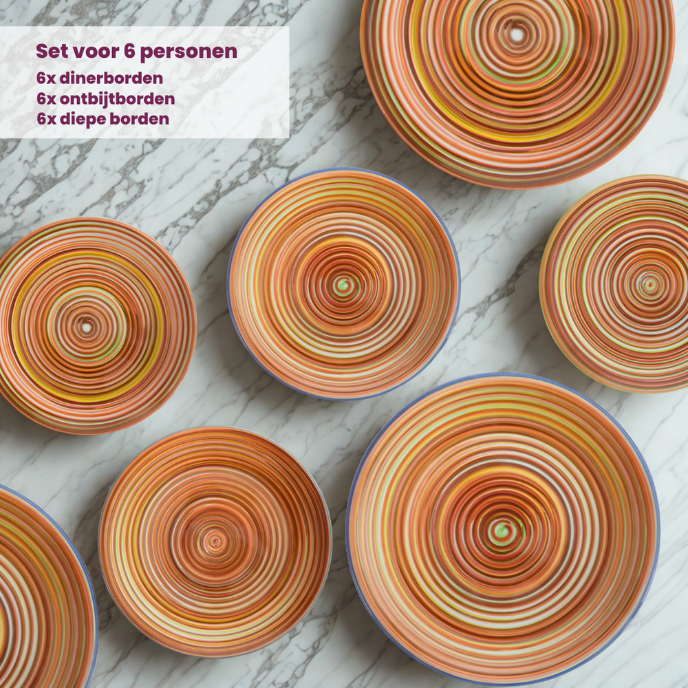 Cookinglife Geschirrset - Rhythm & Lines - 18-teilig / 6 Personen