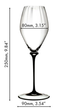 Riedel Champagnerglas Fatto A Mano Performance - Schwarzer Stiel - 375 ml
