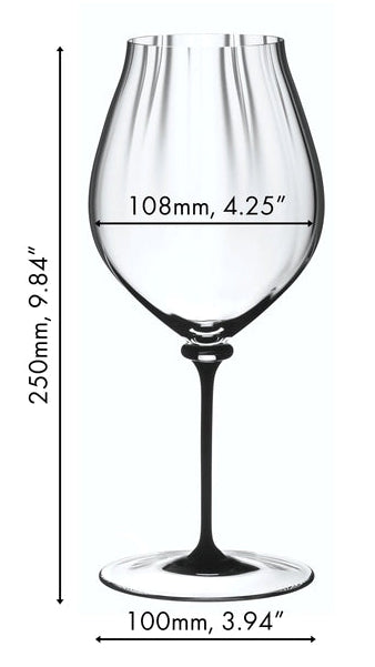Riedel Rotweinglas Fatto A Mano Performance - Pinot Noir - Schwarzer Stiel - 830 ml