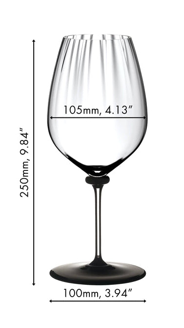 Riedel Rotweinglas Fatto A Mano Performance - Cabernet Sauvignon - Schwarze Bodenplatte - 834 ml
