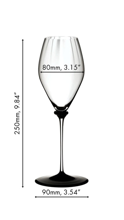 Riedel Champagnerglas Fatto A Mano Performance - Schwarze Bodenplatte - 375 ml