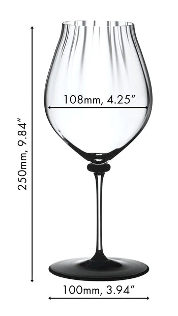 Riedel Rotweinglas Fatto A Mano Performance - Pinot Noir - Schwarze Bodenplatte - 830 ml