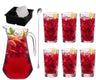 Cocktail-Set Rote Annie - Karaffe 1,6 L mit 6 Longdrinkgläsern 490 ml, Barlöffel & Eiswürfelform