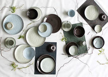 Salt & Pepper Geschirrset Artisan Green - 12-teilig / 4 Personen - 4 Speiseteller, 4 Frühstücksteller und 4 Schalen