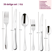 Sambonet Besteckset Bloom - Edelstahl - Monoblock - 36-teilig / 6 Personen