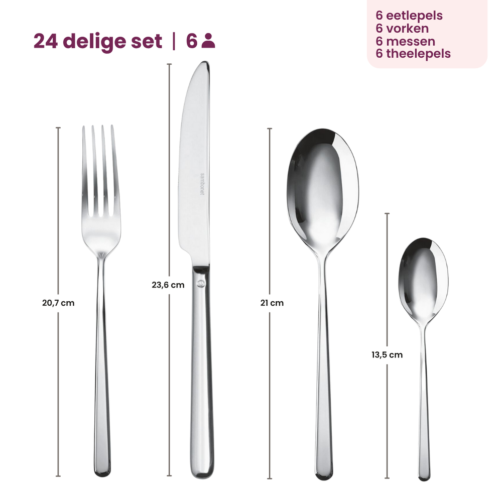 Sambonet Besteckset Rock - Schwarz - 24-teilig / 6 Personen