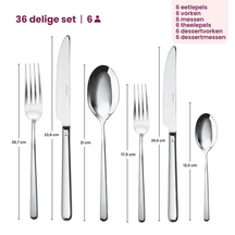 Sambonet Besteckset Linear - Edelstahl - 36-teilig / 6 Personen