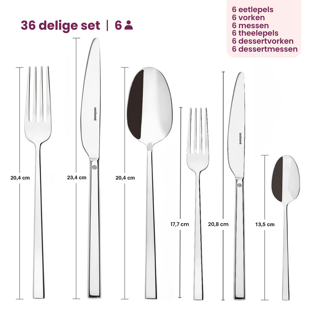 Sambonet Besteckset Rock - Antique Champagne - 36-teilig / 6 Personen