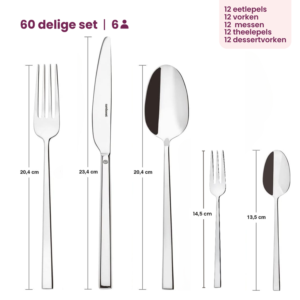 Sambonet Besteckset Rock - Kupfer - 60-teilig / 12 Personen
