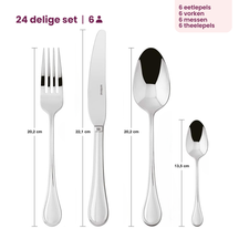 Sambonet Besteckset Royal - Edelstahl - 24-teilig / 6 Personen