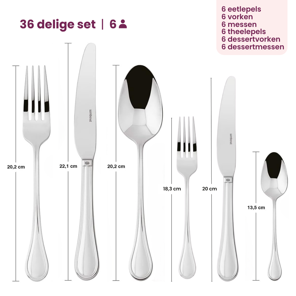 Sambonet Besteckset Royal - Gold - 36-teilig / 6 Personen
