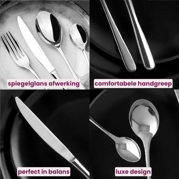 Sambonet Besteckset Taste - Schwarz - 24-teilig / 6 Personen