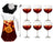 Sangriaset - Karaffe 1,6 L mit 6 Gläser 700 ml, Barlöffel & Eiswürfelform