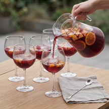 Sangriaset - Karaffe 1,6 L mit 6 Gläser 700 ml, Barlöffel & Eiswürfelform