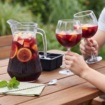 Sangriaset - Karaffe 1,6 L mit 6 Gläser 700 ml, Barlöffel & Eiswürfelform