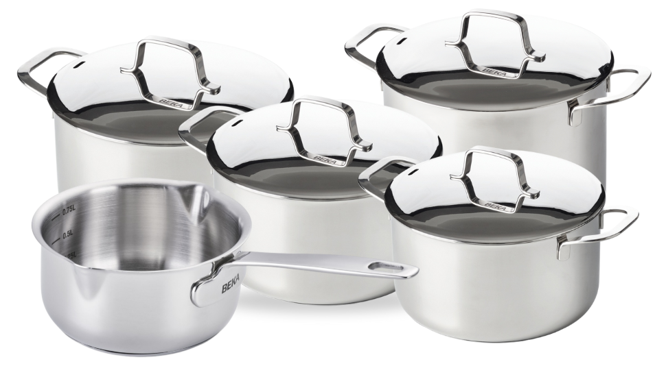 Beka Topfset Maestro 5-teilig - ohne Antihaftbeschichtung - geeignet für alle Wärmequellen (Kochpannen, Stielkasserolle & Suppentopf)