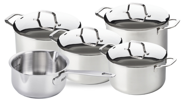 Beka Topfset Maestro 5-teilig - ohne Antihaftbeschichtung - geeignet für alle Wärmequellen (Kochpannen, Stielkasserolle & Suppentopf)
